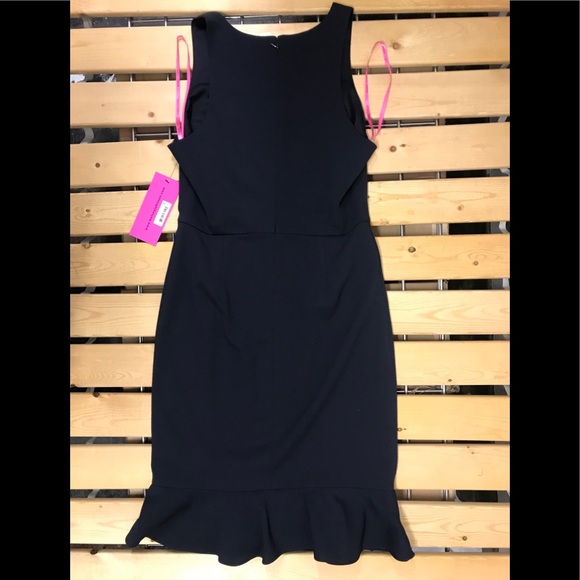 Betsy Johnson ruffle hem v-neck dress navy,NWT - Picture 4 of 8